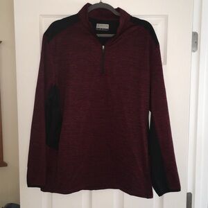 PGA Tour Men's Maroon and Black Zip-Up Sweater